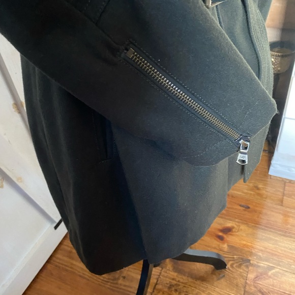 Kenneth Cole Asymmetric Zip Wool Blend Coat - Picture 3 of 7